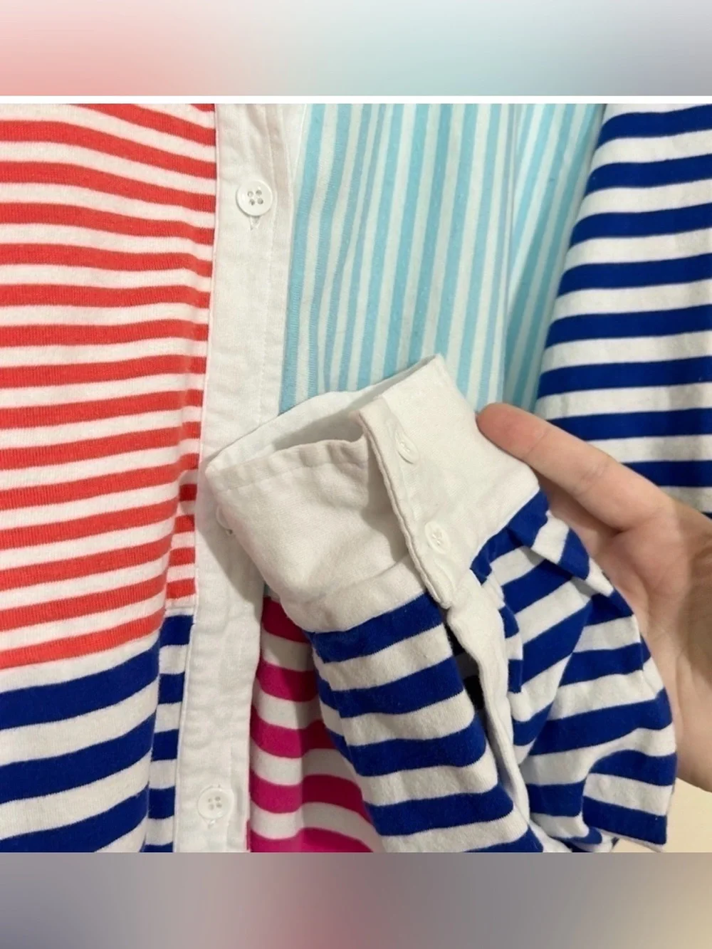 SOLID & STRIPED Oxford Tunic Colorblock NWT Size S
